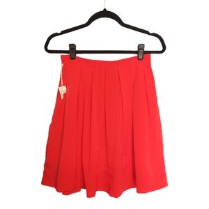 ISANI FOR TARGET Coral Pink/ Orange Open Pleat A Line Mini Skirt XSmall NWT